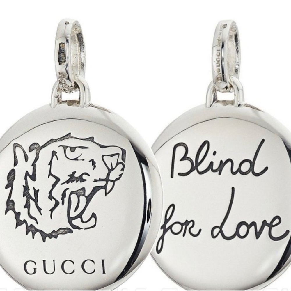 GUCCI Sterling Silver Blind For Love Tiger Pendent Charm